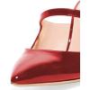 imageWomen Thin High Heel Mary Jane Pumps Pointed Toe Slide Sandals Backless Mules Shoes SizeRed