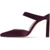 imageFSJ Women Fashion Satin Pointed Toe Sandal Stiletto High Heels Mules Slip On Shoes Size 415 USDark Red