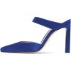 imageFSJ Women Fashion Satin Pointed Toe Sandal Stiletto High Heels Mules Slip On Shoes Size 415 USRoyal Blue