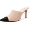 imageFSJ Women Fashion TwoTone Pointed Toe Mules High Heels Pumps Slip On Sandals Shoes Size 415 USBeige