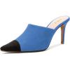 imageFSJ Women Fashion TwoTone Pointed Toe Mules High Heels Pumps Slip On Sandals Shoes Size 415 USBlue