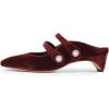 imageFSJ Women Low Cone Heel Mules Velvet Closed Square Toe Pearl Buckle Strap Slip On Pumps Backless Slide Sandals Office Dress Shoes Size 415 USRed Velvet