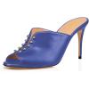 imageFSJ Women Stylish Peep Toe Mules Stiletto High Heels Pumps Slide Sandals Casual Shoes Size 415 USBlue