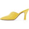 imageWomen Pointed Toe Spool High Heel Mules Pumps Backless Slide Sandals Party Dress Shoes Size 415 USYellow