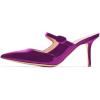 imageWomen Thin High Heel Mary Jane Pumps Pointed Toe Slide Sandals Backless Mules Shoes SizePurple