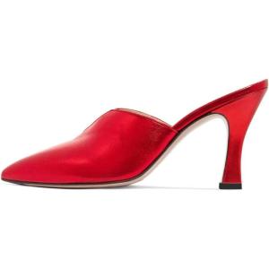 imageWomen Pointed Toe Spool High Heel Mules Pumps Backless Slide Sandals Party Dress Shoes Size 415 USRed