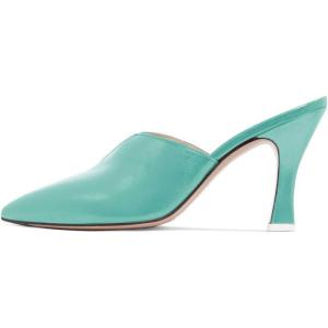 imageWomen Pointed Toe Spool High Heel Mules Pumps Backless Slide Sandals Party Dress Shoes Size 415 USTurquoise