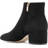 imageFSJ Women Comfortable Chunky Low Heeled Ankle Booties Round Toe Shoes with Side Zipper Size 415 USBlack Suede