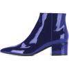 imageFSJ Women Comfortable Chunky Low Heeled Ankle Booties Round Toe Shoes with Side Zipper Size 415 USBlue Patent