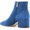 imageFSJ Women Comfortable Chunky Low Heeled Ankle Booties Round Toe Shoes with Side Zipper Size 415 USBlue Suede
