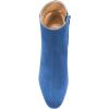 imageFSJ Women Comfortable Chunky Low Heeled Ankle Booties Round Toe Shoes with Side Zipper Size 415 USBlue Suede