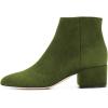 imageFSJ Women Comfortable Chunky Low Heeled Ankle Booties Round Toe Shoes with Side Zipper Size 415 USGreen Suede