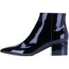 imageFSJ Women Comfortable Chunky Low Heeled Ankle Booties Round Toe Shoes with Side Zipper Size 415 USNavy Blue
