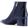 imageFSJ Women Comfortable Chunky Low Heeled Ankle Booties Round Toe Shoes with Side Zipper Size 415 USNavy Blue