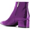 imageFSJ Women Comfortable Chunky Low Heeled Ankle Booties Round Toe Shoes with Side Zipper Size 415 USPurple Patent