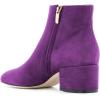 imageFSJ Women Comfortable Chunky Low Heeled Ankle Booties Round Toe Shoes with Side Zipper Size 415 USPurple Suede