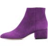 imageFSJ Women Comfortable Chunky Low Heeled Ankle Booties Round Toe Shoes with Side Zipper Size 415 USPurple Suede