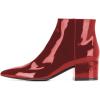 imageFSJ Women Comfortable Chunky Low Heeled Ankle Booties Round Toe Shoes with Side Zipper Size 415 USRed Patent