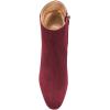 imageFSJ Women Comfortable Chunky Low Heeled Ankle Booties Round Toe Shoes with Side Zipper Size 415 USWine Red