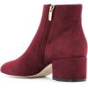 imageFSJ Women Comfortable Chunky Low Heeled Ankle Booties Round Toe Shoes with Side Zipper Size 415 USWine Red
