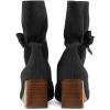 imageFSJ Women Comfy Bows Medium Chunky Heel Square Toe Fancy Lace Up Office Boots Size 415 M USBlack