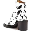 imageFSJ Women Comfy Stacked Low Heels Ankle Boots with Front Zipper Round Toe Handmade Shoes Size 415 USCow