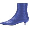 imageFSJ Women Retro Pointed Toe Ankle Booties Kitten Low Heels Office Boots Ladies Comfortable Shoe Size 415 USBlue