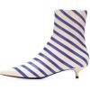 imageFSJ Women Retro Pointed Toe Ankle Booties Kitten Low Heels Office Boots Ladies Comfortable Shoe Size 415 USBlue Stripes
