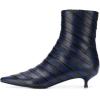 imageFSJ Women Retro Pointed Toe Ankle Booties Kitten Low Heels Office Boots Ladies Comfortable Shoe Size 415 USNavy Blue