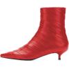 imageFSJ Women Retro Pointed Toe Ankle Booties Kitten Low Heels Office Boots Ladies Comfortable Shoe Size 415 USRed