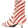 imageFSJ Women Retro Pointed Toe Ankle Booties Kitten Low Heels Office Boots Ladies Comfortable Shoe Size 415 USRed Stripes