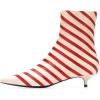 imageFSJ Women Retro Pointed Toe Ankle Booties Kitten Low Heels Office Boots Ladies Comfortable Shoe Size 415 USRed Stripes