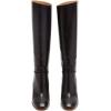 imageFSJ Women Round Toe Wide Calf Knee High Boots High Stacked Chunky Heel Long Boots Pull On Western Dress Shoes Size 415 USBlack