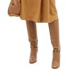 imageFSJ Women Round Toe Wide Calf Knee High Boots High Stacked Chunky Heel Long Boots Pull On Western Dress Shoes Size 415 USBrown