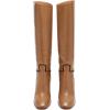 imageFSJ Women Round Toe Wide Calf Knee High Boots High Stacked Chunky Heel Long Boots Pull On Western Dress Shoes Size 415 USBrown
