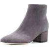 imageFSJ Women Comfortable Chunky Low Heeled Ankle Booties Round Toe Shoes with Side Zipper Size 415 USGrey Suede