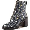 imageFSJ Women Comfy Stacked Low Heels Ankle Boots with Front Zipper Round Toe Handmade Shoes Size 415 USCandy