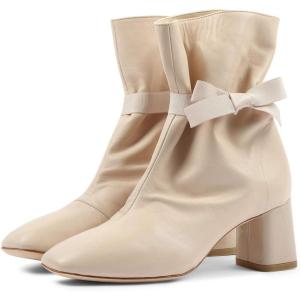 imageFSJ Women Comfy Bows Medium Chunky Heel Square Toe Fancy Lace Up Office Boots Size 415 M USWheat