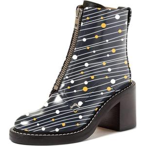imageFSJ Women Comfy Stacked Low Heels Ankle Boots with Front Zipper Round Toe Handmade Shoes Size 415 USCandy