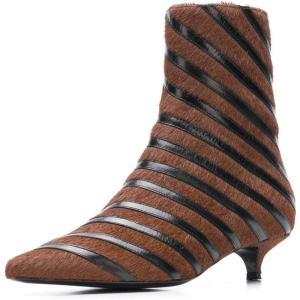 imageFSJ Women Retro Pointed Toe Ankle Booties Kitten Low Heels Office Boots Ladies Comfortable Shoe Size 415 USBrown
