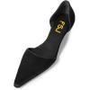 imageFSJ Women Closed Pointed Toe Low Kitten Heel Pumps DOrsay Slip On Comfort Ladies Office Work Shoes Size 415 USBlack
