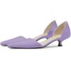 imageFSJ Women Closed Pointed Toe Low Kitten Heel Pumps DOrsay Slip On Comfort Ladies Office Work Shoes Size 415 USMedium Purple