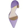 imageFSJ Women Closed Pointed Toe Low Kitten Heel Pumps DOrsay Slip On Comfort Ladies Office Work Shoes Size 415 USMedium Purple