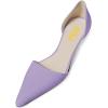 imageFSJ Women Closed Pointed Toe Low Kitten Heel Pumps DOrsay Slip On Comfort Ladies Office Work Shoes Size 415 USMedium Purple