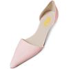 imageFSJ Women Closed Pointed Toe Low Kitten Heel Pumps DOrsay Slip On Comfort Ladies Office Work Shoes Size 415 USPink