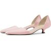 imageFSJ Women Closed Pointed Toe Low Kitten Heel Pumps DOrsay Slip On Comfort Ladies Office Work Shoes Size 415 USPink