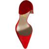 imageFSJ Women Closed Pointed Toe Low Kitten Heel Pumps DOrsay Slip On Comfort Ladies Office Work Shoes Size 415 USRed
