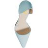 imageFSJ Women Closed Pointed Toe Low Kitten Heel Pumps DOrsay Slip On Comfort Ladies Office Work Shoes Size 415 USSky Blue