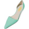 imageFSJ Women Closed Pointed Toe Low Kitten Heel Pumps DOrsay Slip On Comfort Ladies Office Work Shoes Size 415 USTurquoise