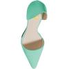 imageFSJ Women Closed Pointed Toe Low Kitten Heel Pumps DOrsay Slip On Comfort Ladies Office Work Shoes Size 415 USTurquoise